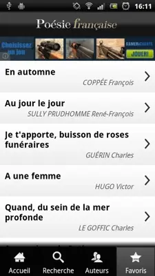 Poésie Fr android App screenshot 1