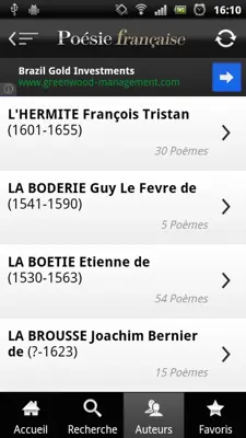 Poésie Fr android App screenshot 2