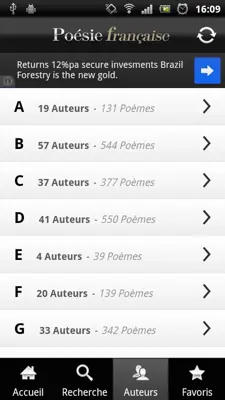 Poésie Fr android App screenshot 3